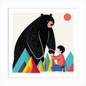 Bear With A Child 10 Art Print