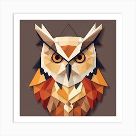 Low Poly Owl Art Print