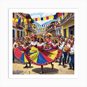 Ecuadorian Dancers Art Print