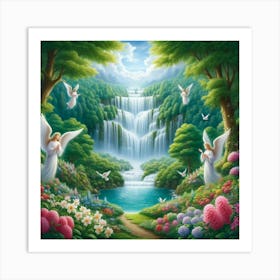 Angels In The Forest 2 Art Print