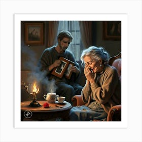 Old Lady And The Old Man Art Print