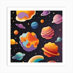 Planets In Space Art Print