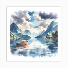 Boat On The Lake Art Print