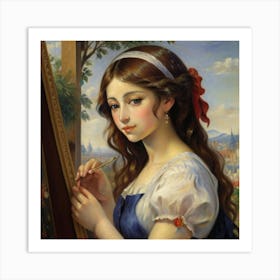 Girl Painting Art Print