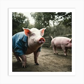 Two Pigs Art Print