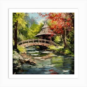 Bridge Over A Stream 1 Art Print