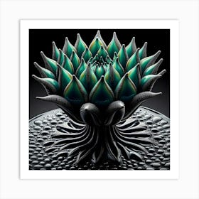 Alien Lotus Plant Art Print