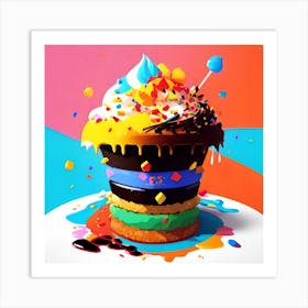 Ice Cream Cupcake Art Print