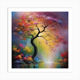 Tree By The Water, A Delight of Nature, Enchanting And Picturesque Art Print