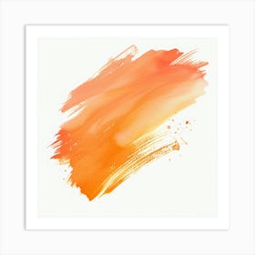 Orange Watercolor Brush Stroke Art Print