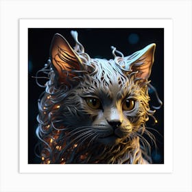 3d Cat Art Print