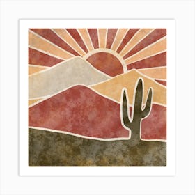 Cactus In The Desert 5 Art Print