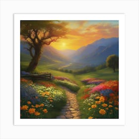 Path To the Sunset 3 Art Print