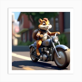 Squirrel On A Tricycle 2 Art Print