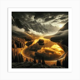 Sunrise In The Mountains 38 Art Print