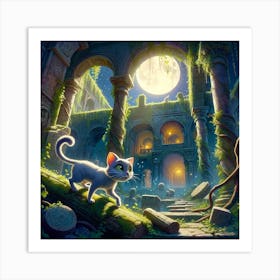 Cat In The Dungeon Art Print