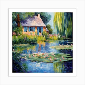 Impressionist Oasis: Monet's Brushstroke Ballet Art Print