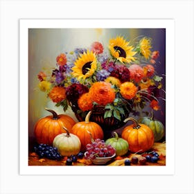 Floral Whispers Of Fall Art Print