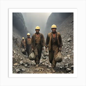 Mine Workers In China Art Print