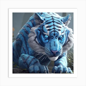 Blue Tiger Art Print