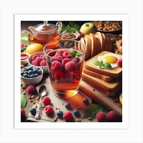 Breakfast With Fresh Berries Art Print