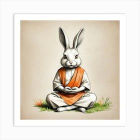 Meditating Rabbit 1 Art Print