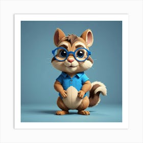 Cartoon Chipmunk Art Print