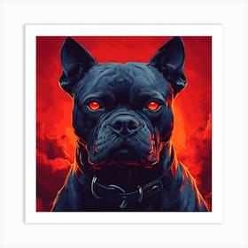 Scary Dog Emoji Dynamic Background 6 Art Print