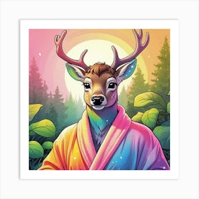 Deer In Bathrobe 10 Art Print