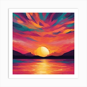 Sunset Painting 6 Art Print