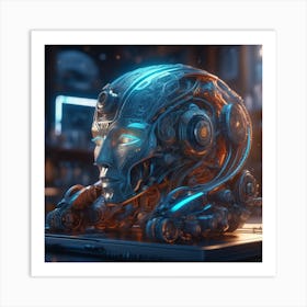 Robot Head 33 Art Print