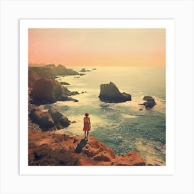 Sunset By The Sea Vintage Photo Art Print