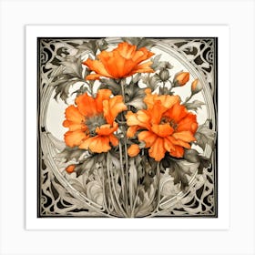 Poppies In A Vase Art Print