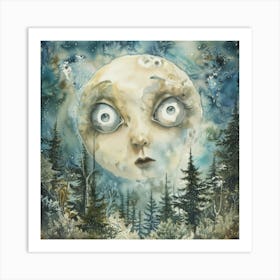 Moon In The Forest 1 Art Print