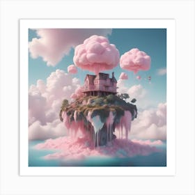 Pink Cloud Island Art Print