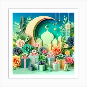 Muslim Holiday Paper Art Art Print