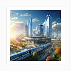 Futuristic Cityscape 4 Art Print