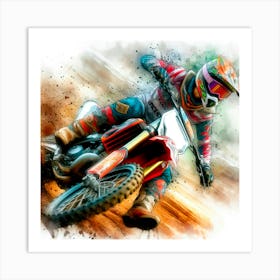 Motocross Rider Art Print