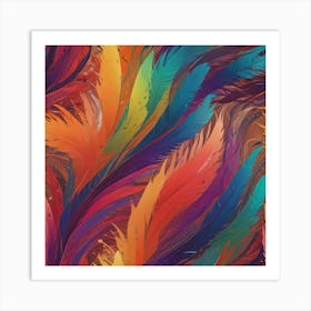 Colorful Feathers 10 Art Print