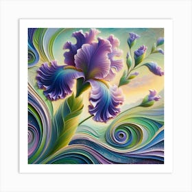 Purple Iris 1 Art Print