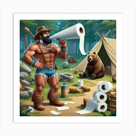 Brawny and the Bear Art Print