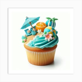 Beach Themed Cupcake 2 Art Print