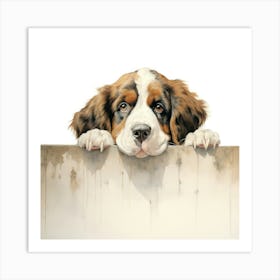 St Bernard Dog 5 Art Print