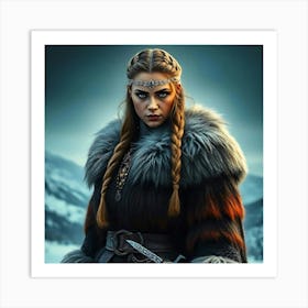 Viking Woman Portrait 1 Art Print