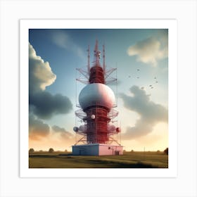 Radio Tower In The Sky Art Print