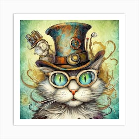 Steampunk Cat 3 Póster