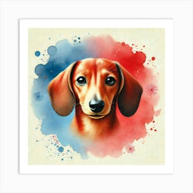 Watercolor Dachshund 4 Art Print