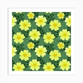 Bloom Flowering Yellow Blade Green Art Print