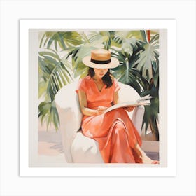 Woman Reading A Book Art Print