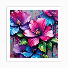 Flowers On The Wall 1 Art Print